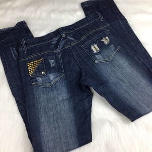 Elite Studded and Distressed Jeans